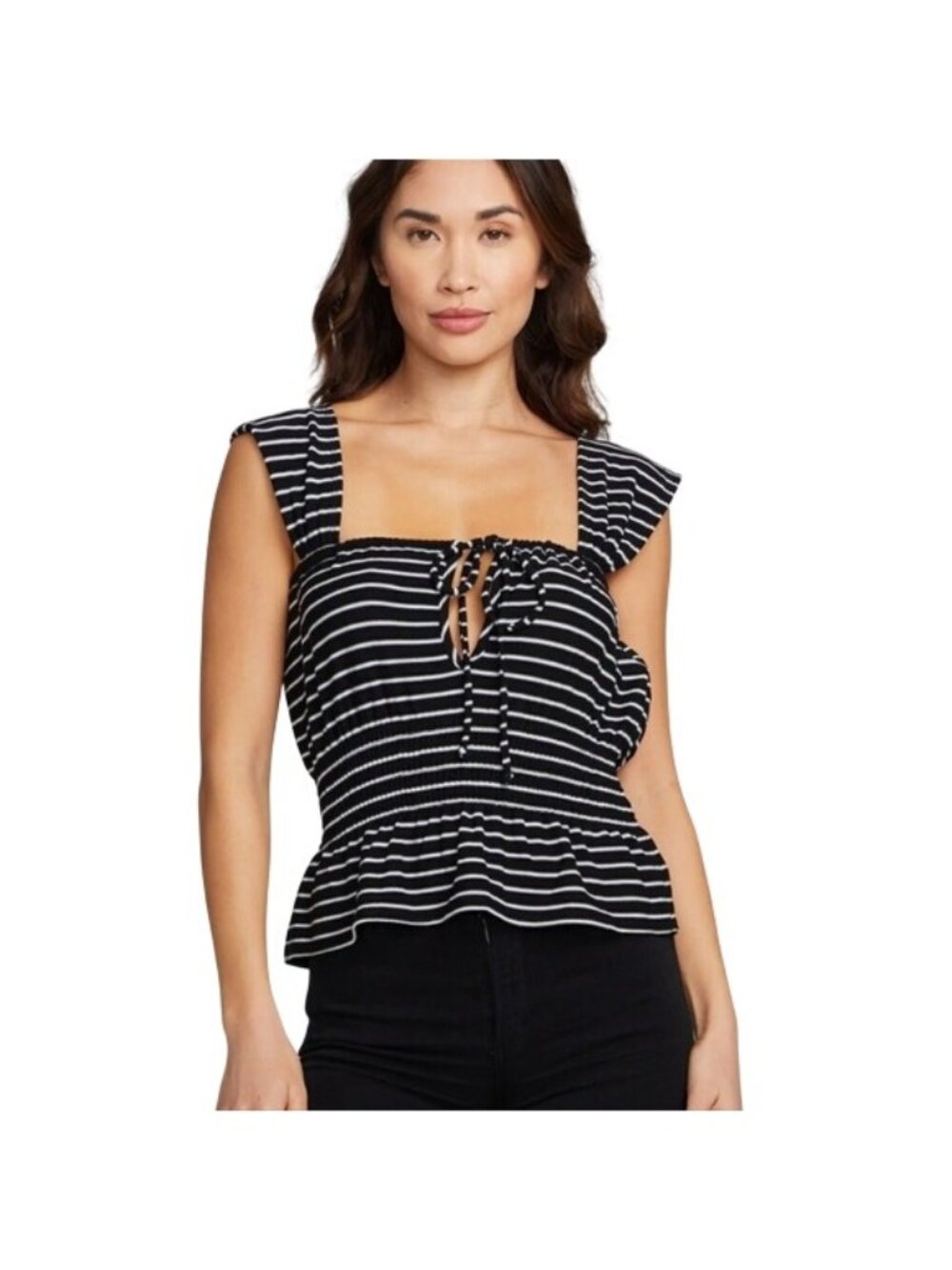 Chaser Bayshore Striped Tank Top Blouse New Large Women's Nautical Coastal